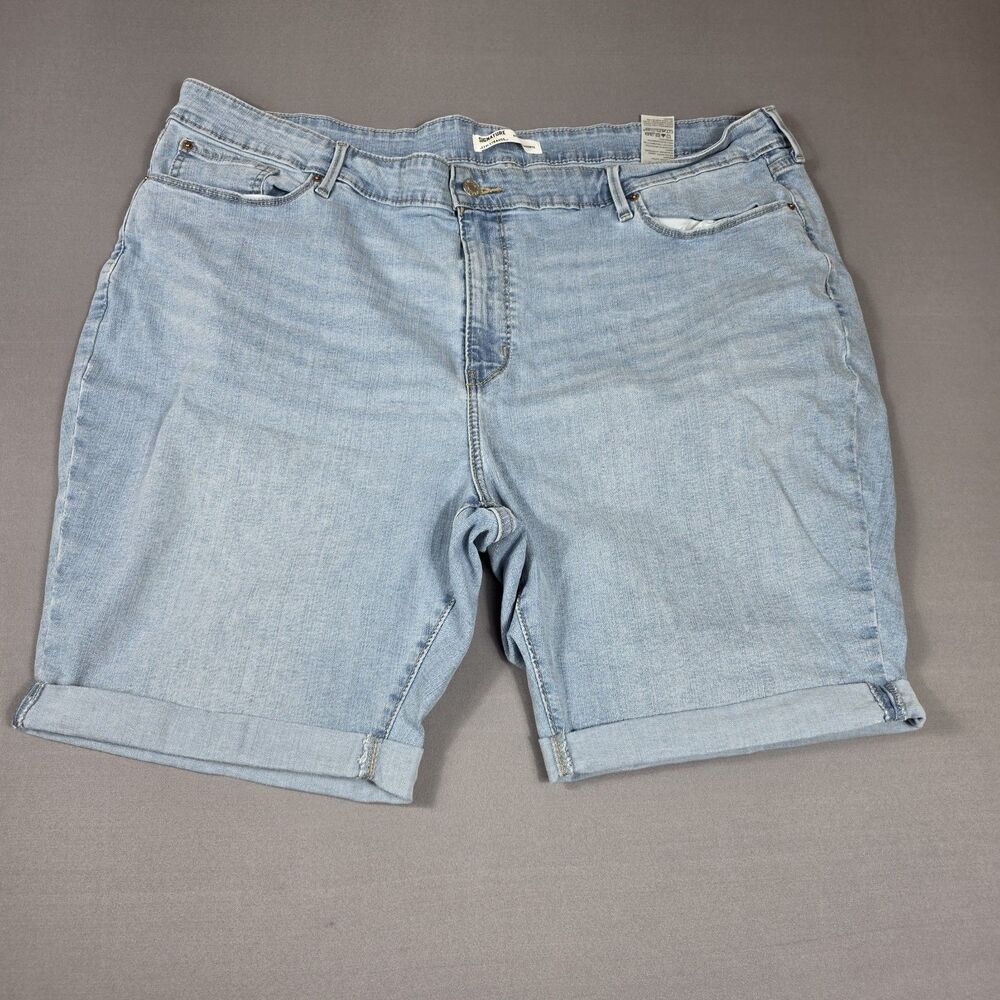 Signature Gold By Levi High Rise Cuffed Bermuda Jean Shorts Women's Plus Sz 24